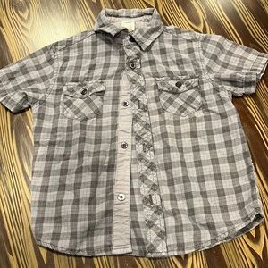 OP Boy’s gray and darker gray plaid shirt